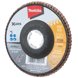 Disco Flap 5" X-Lock Grano 120 para Metal y Acero Inoxidable Makita D-76037