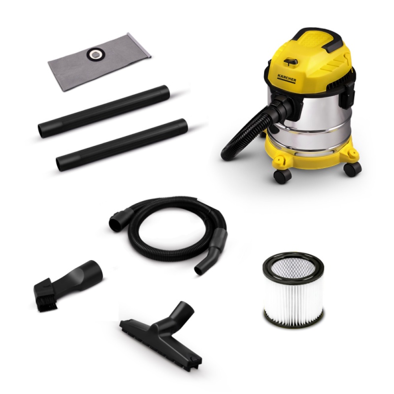 Aspiradora de polvo y agua 1000W Karcher WDL1S 12L Inoxidable