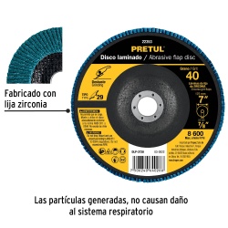 Disco Flap 7" x 7/8" Grano 40 para Metal Pretul 22353
