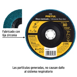Disco Flap 7" x 7/8" Grano 80 para Metal Pretul 22355