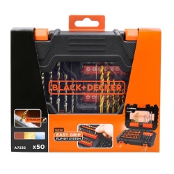 Set de Accesorios para Taladrar y Atornillar 50 Piezas Black+Decker A7232-XJ