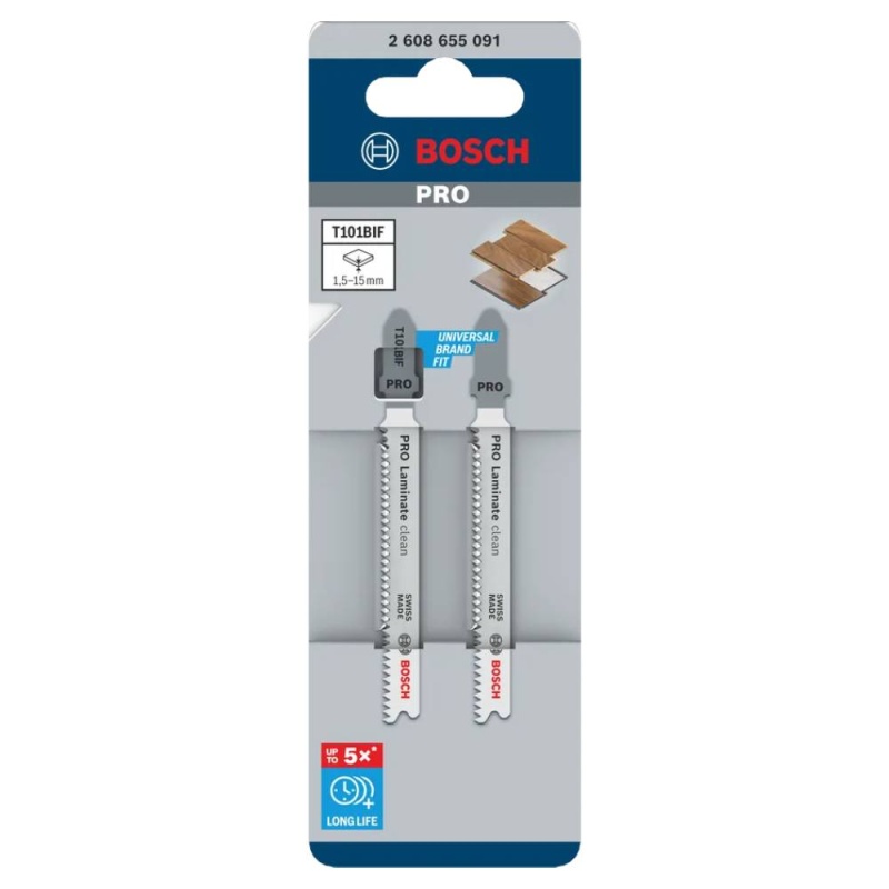 Hoja de Calar para Parquet / Vinilo / lam. Solido y Pvc Corte Recto 2 Und Bosch T101BIF 2608.655.091-000