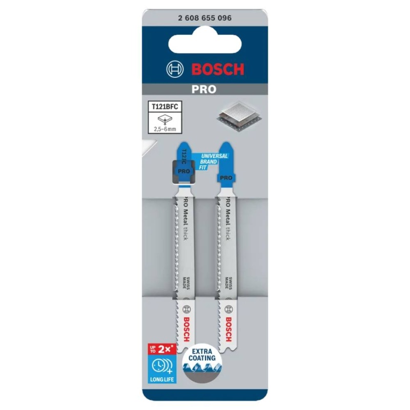 Hoja de Calar para Acero Corte Recto 2 Und Bosch T121BFC 2608.655.096-000