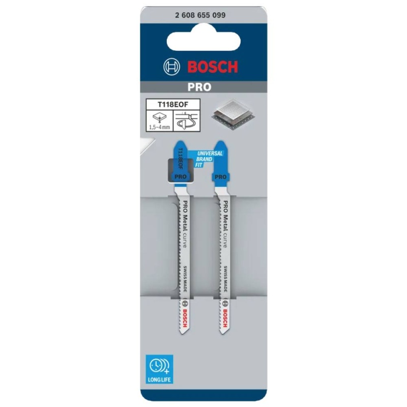 Hoja de Calar para Acero Corte Curvo 2 Und Bosch T118EOF 2608.655.099-000