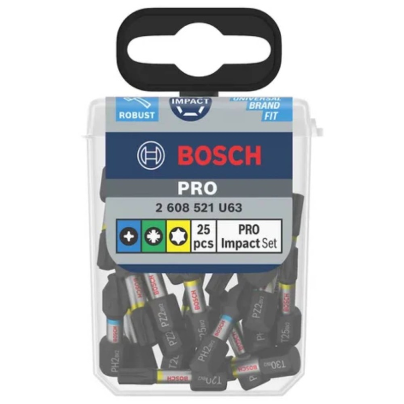 Set de Accesorios para Atornillar PRO Impact 25 Piezas Bosch 2608.521.U63-000