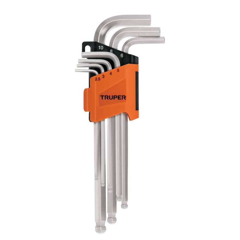 Juego de Llaves Allen hexagonales con punta bola 7pzas 15548 Truper