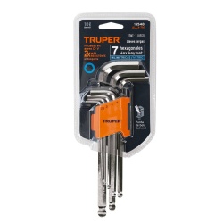 Juego de Llaves Allen hexagonales con punta bola 7pzas 15548 Truper