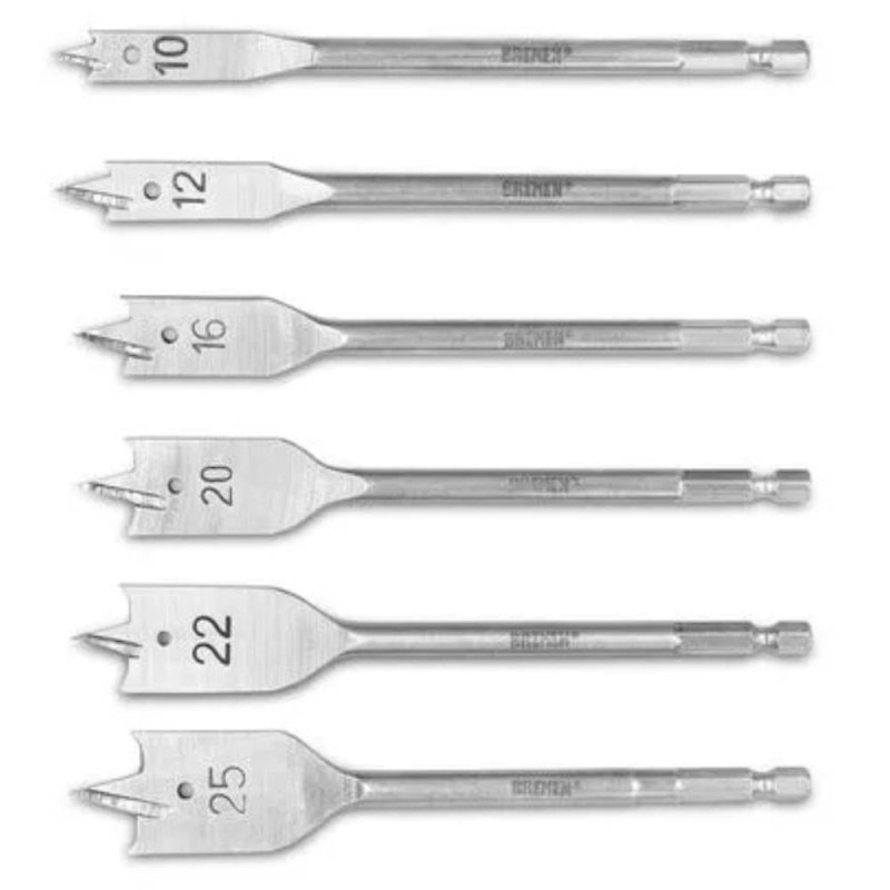 Set de Brocas Paleta 1/4" Hex 6 Piezas para Madera Bremen 7616