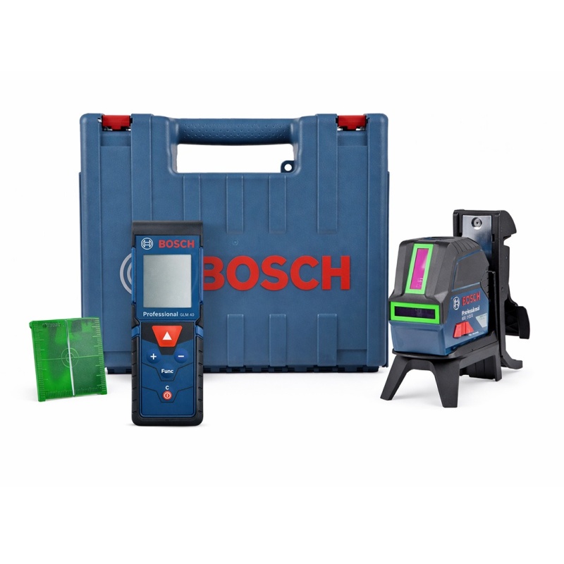 Nivel Láser Combinado Verde 15Mts GCL 2-15 G + Medidor de Distancia Láser Hasta 40 Mts GLM 40 Bosch 0601.066.J00-003