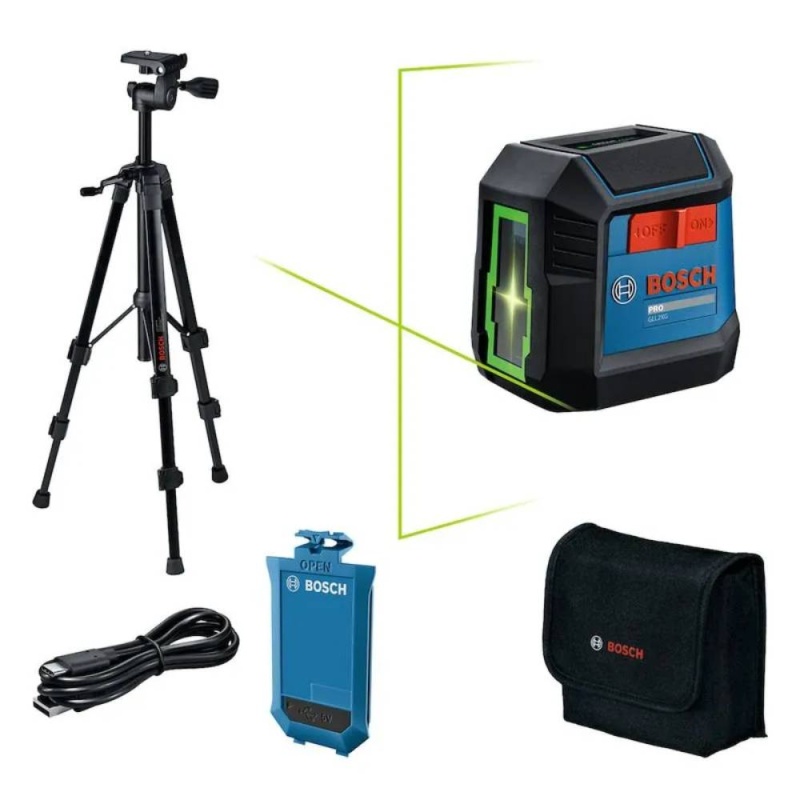 Nivel Láser Lineas Verdes 20 Metros GLL2XG LI + Tripode BT120 Bosch 0601.065.3G1-000