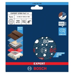 Set de Disco para Lijar Grano 80 / 120 / 180 9Pz Bosch 2608.902.448-000