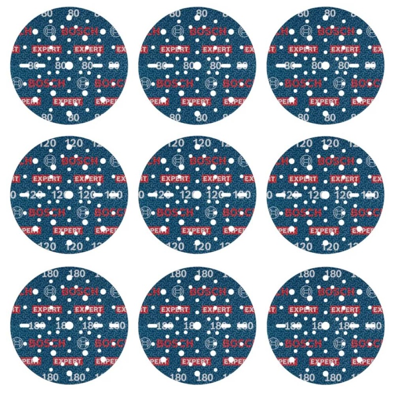 Set de Disco para Lijar Grano 80 / 120 / 180 9Pz Bosch 2608.902.448-000