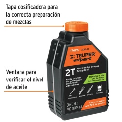 Aceite Sintético para Motor 2T 400 ml Truper 17625