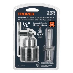 Mandril 1/2 + Llave + Adaptador Sds Plus Truper 102475