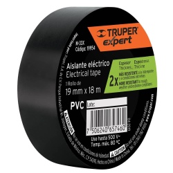 Cinta Aislante Negra 19mm x 18m Truper 19954