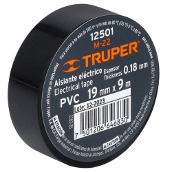 Cinta Aislante Negra 19mm x 9m Truper 12501