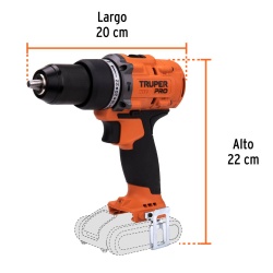 Taladro Percutor 1/2" 20V 60Nm Brushles Baretool Truper 103248