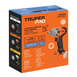 Llave de Impacto 1/2" 20 V 250 Nm Brushles Baretool Truper 103252