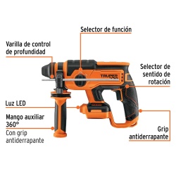 Rotomartillo Sds Plus 20V 2J Brushles Baretool Truper 103264