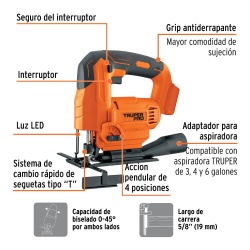 Sierra Caladora 20V 19mm Baretool Truper 103260