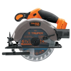 Sierra Circular 6 1/2" 20V 4000 Rpm 103257 + Bateria Ion Litio 20V 4,0Ah 103009 + Cargador 12336 Truper CO-103257