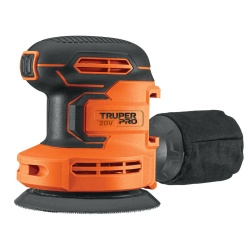 Lijadora Roto-Orbital 5" 20V 103261 + Bateria Ion Litio 20V 2,0Ah 103240 + Cargador 12336 Truper CO-103261