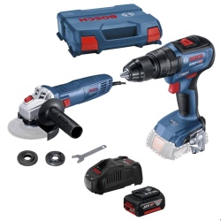 Taladro Percutor 1/2" 18V Brushless Inc 1 Bat + Carg GSB 18V-50 + Amoladora Angular 4 1/2" 710W 12000 rpm Bosch GWS 700