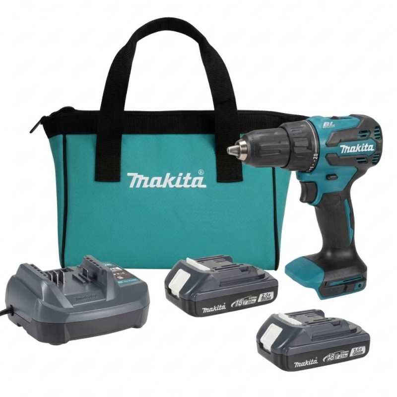 Taladro Percutor 1/2" 18V 28500 Gpm Inc 2 Bat 2,0 Ah y Carg Makita DHP490WVEX