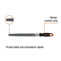 Lima Plana 380mm x 250mm Corte Bastarda Truper 11237