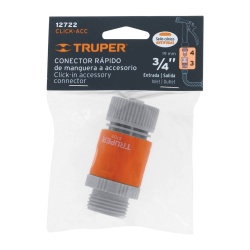 Conector 3/4" Rapido para Manguera Sistema Click Truper 12722