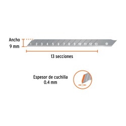 Dispensador con 10 Cuchillas 9mm Truper 16962