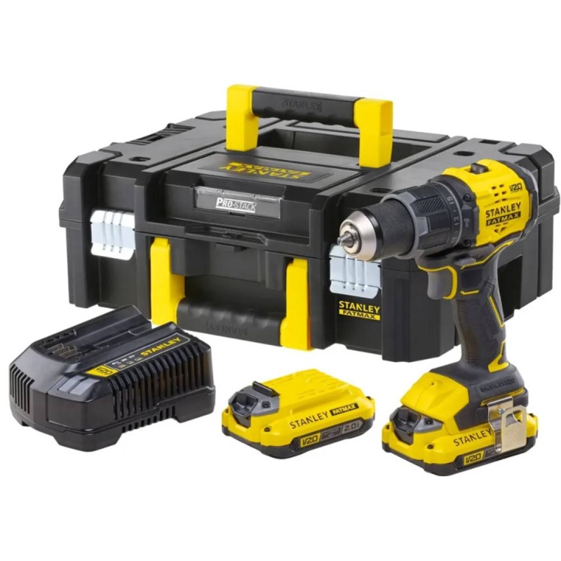 Taladro Percutor 1/2" 20V 50Nm Brushless Inc 2Bat y Carg Stanley SBD716D2T-B2