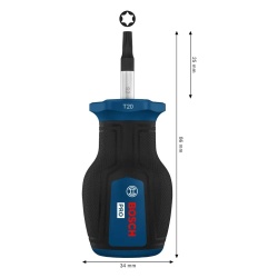 Destornillador Corto Stubby Torx TX20 x 25 mm Bosch 1600.A03.9TS-000