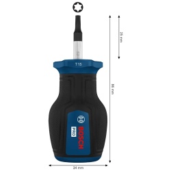 Destornillador Stubby Torx Corto TX15 x 25 mm Bosch 1600.A03.9TR-000