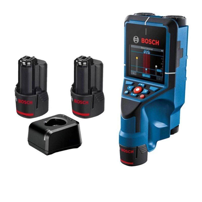 Detector de Materiales Dtect 200C Scanner 0601.081.6G0-000 + Kit 2 Baterías y Cargador 12V 2.0 Amperios Bosch 0601.081.6G0-BOX