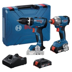 Taladro 1/2" GSB 18V-65 y Atorn Imp 1/2"-1/4" GDX 18V-285 + Atorn Imp 1/4" Hex y Taladro Ator 3/8" 12V Bosch 0601.9N3.3E0-BOX