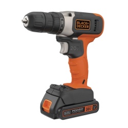 Taladro Atornillador 3/8 20V 37Nm 1 bat 1.5 AH BCD702C1-B2 + Set de Brocas Mixto 9Pz BD0110CS Black + Decker BCD702C1-K3