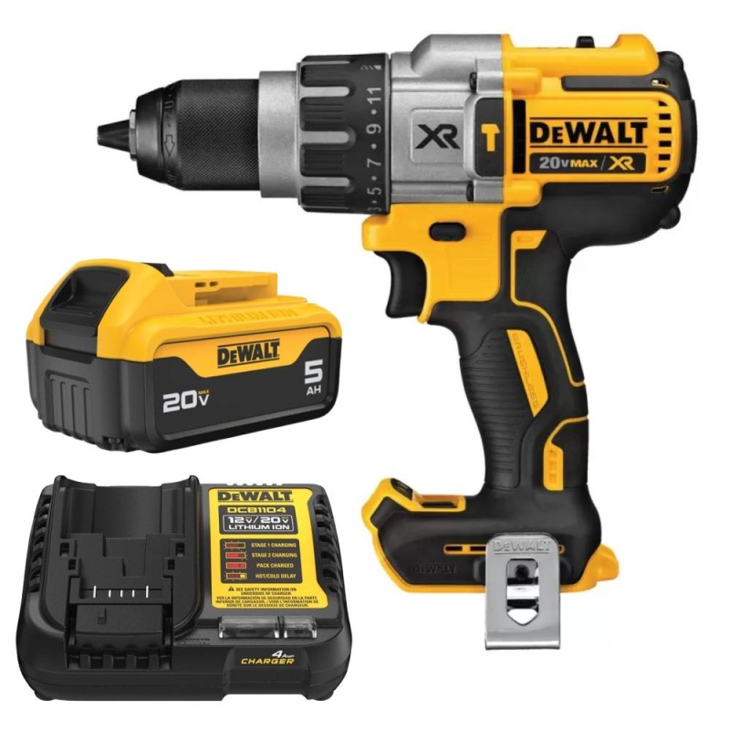 Taladro Perc 1/2" XR 96Nm Baretool DCD996B + Batería Ion Litio 5.0Ah DCB205-B3 + Cargador Ion de Litio 12V / 20V DCB1104-B2 20V