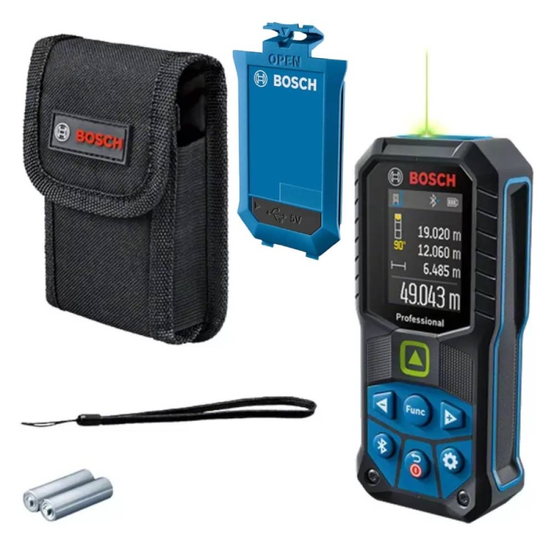 Medidor de distancia laser 50 mts Laser verde GLM 50-27 CG + Bateria 3.7V 1.0ah BA 3.7V Bosch 0601.072.U00-BOX