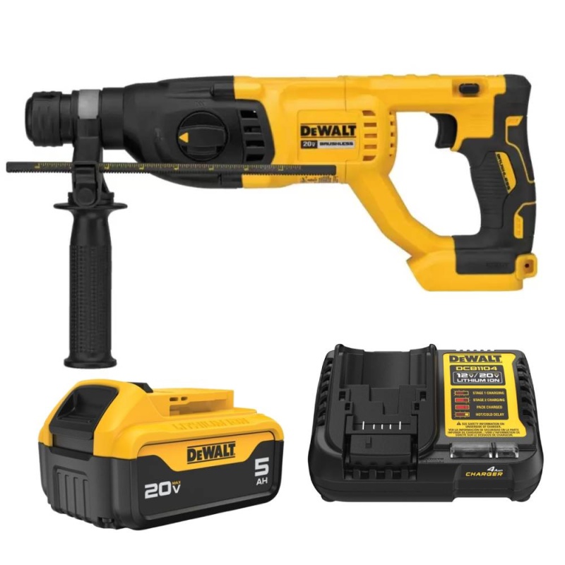 Rotomartillo Sds-Plus 2.6J Baretool DCH133B + Batería 20V Max 5.0 Ah DCB205-B3 + Cargador 12V / 20V DCB1104-B2 Dewalt DCH133B-K1