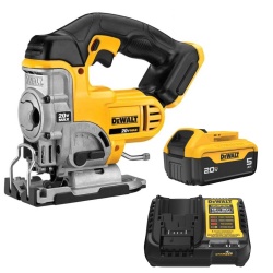 Sierra Caladora 1" 20V DCS331B + Batería 20V Max 5.0 Ah DCB205-B3 + Cargador 12V / 20V DCB1104-B2 Dewalt DCS331B-K2