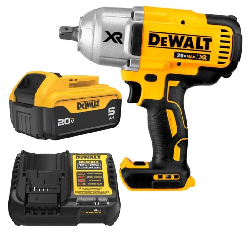 Llave de Impacto 1/2" 950 Nm Baretool DCF899B-B3 + Batería Ion Litio 5.0Ah DCB205-B3 + Cargador 12V / 20V Dewalt DCF899B-K1