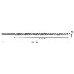 Broca SDS Max-8X 28x800x920mm Bosch 2608.900.250-000