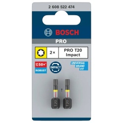Puntas Impact Pro Torx T20 25mm 2Pz Bosch 2608.522.474-000