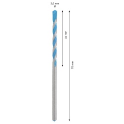Broca Multi-Material CYL-9 3x40x70mm Bosch 2608.900.600-000