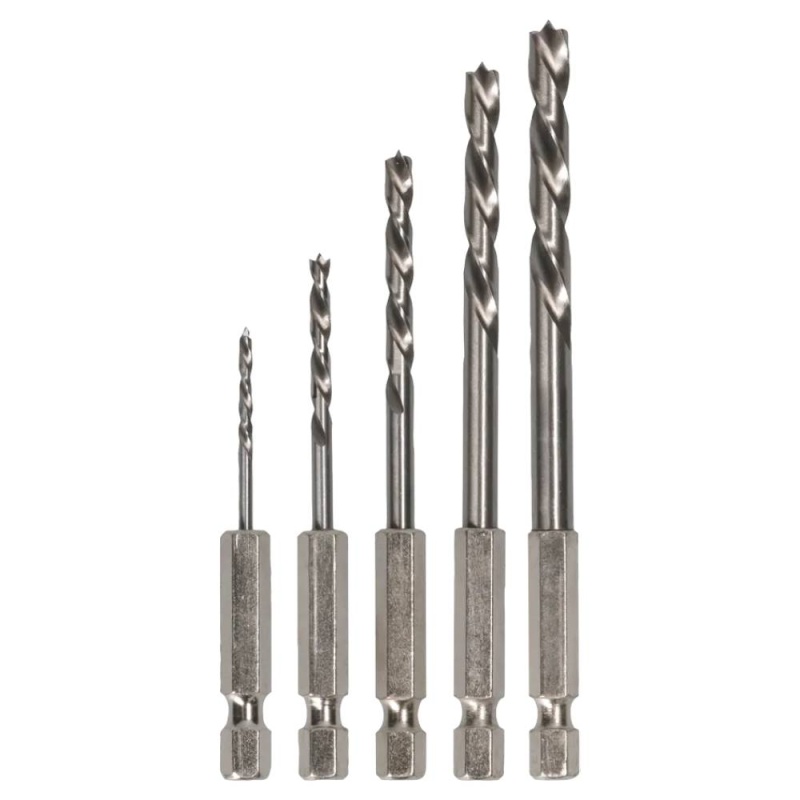 Set Brocas para Madera HSS 1/4" Hex 5 Pz Bosch 2608.595.525-000