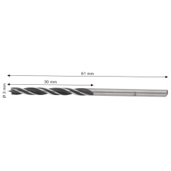 Broca para Madera HSS-3 3x30x61 mm Bosch 2608.577.706-000