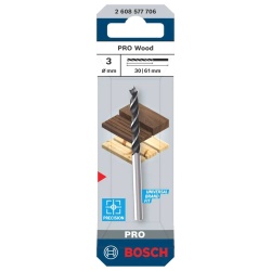 Broca para Madera HSS-3 3x30x61 mm Bosch 2608.577.706-000