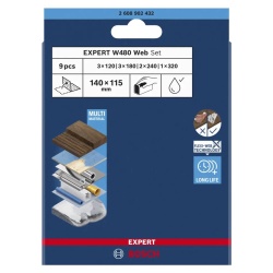 Pliegos de Lija Mixto 115x140 mm 9Pz Bosch 2608.902.432-000