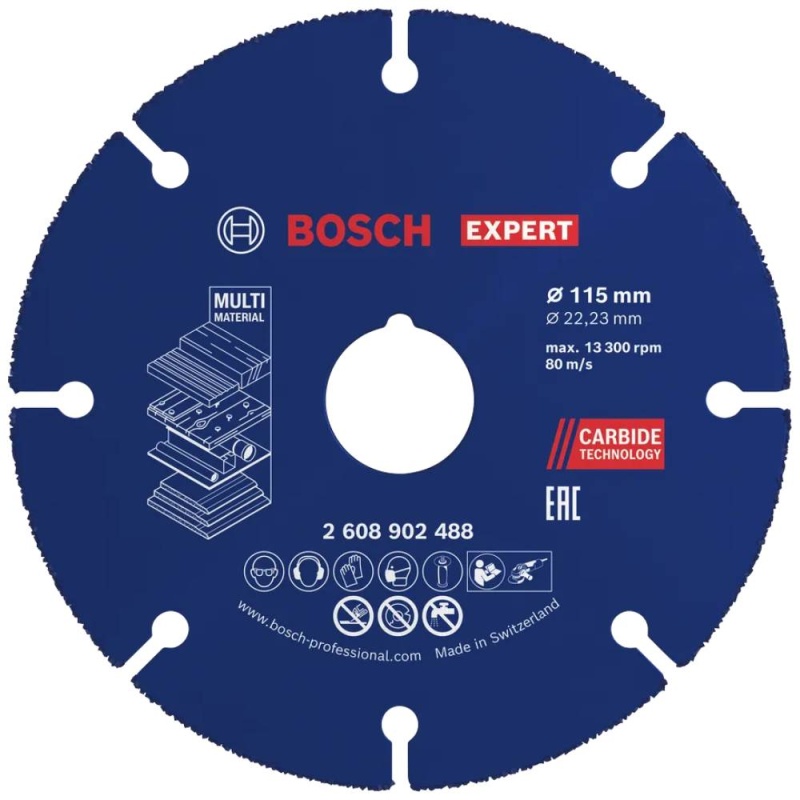 Disco Corte Carbide Multimaterial 4-1/2" 115 x 22.23 mm Bosch 2608.902.488-000